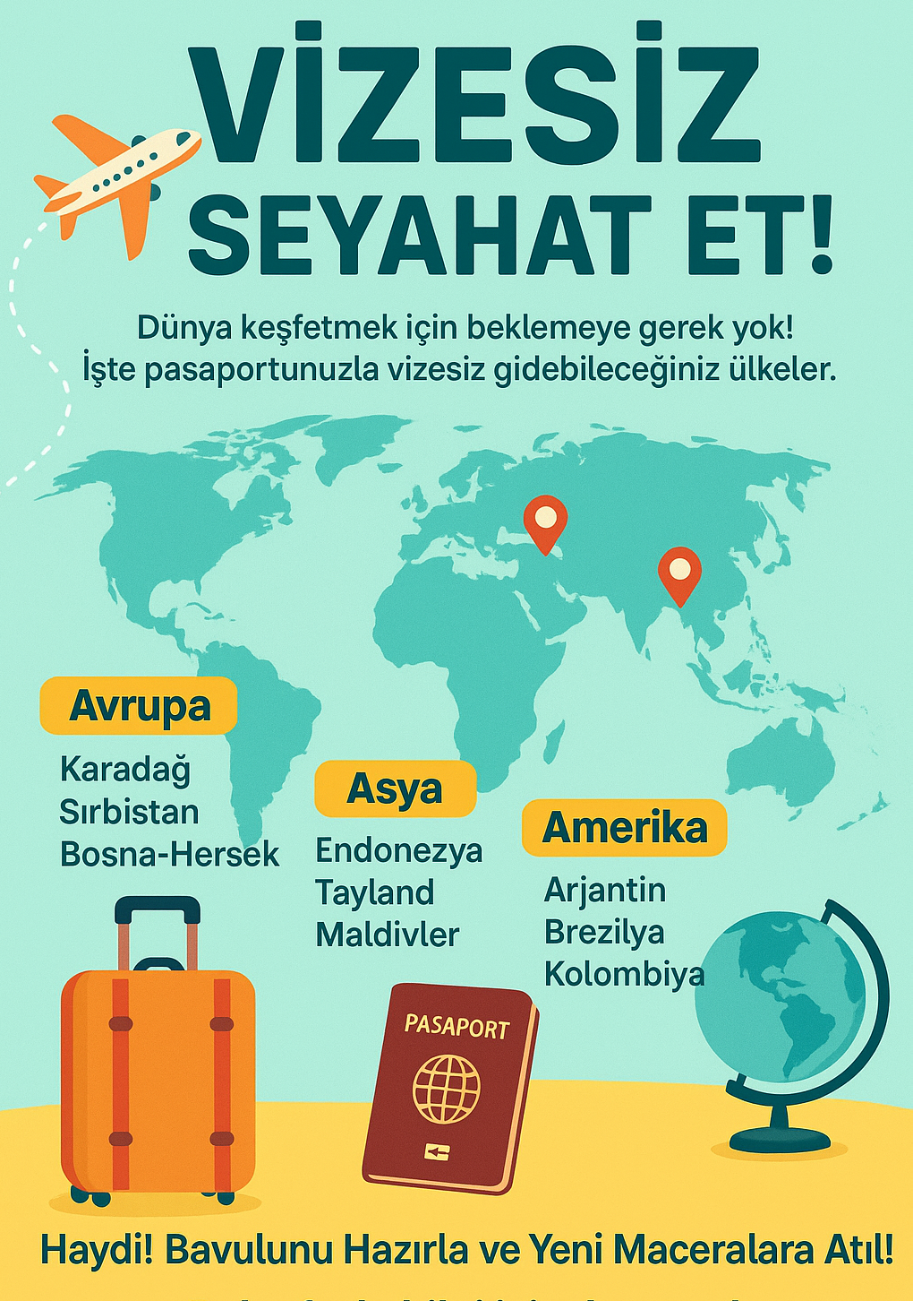 Vizesiz Gidilecek Ülkeler